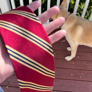 Red, navy blue and yellow/gold brooks brothers silk tie
